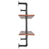 VEVOR Industrial Pipe Shelf, 2 Tier 48x 9.84in, Wall-Mount Floating Rustic Wood Shelves Bracket Display Bookshelf, Storage Rack Sundries Holder for Kitchen Bedroom Bathroom Living Room, Black