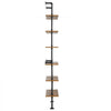 VEVOR Industrial Pipe Shelf, 6 Tier 24x9.84in, Wall-Mount Floating Rustic Wood Shelves Bracket Display Bookshelf, Storage Rack Sundries Holder for Kitchen Bedroom Bathroom Living Room, Black