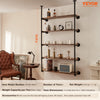VEVOR Industrial Pipe Shelf, 5 Tier 2PCS, 11.8in Applicable Board Width Wall-Mount Floating Rustic Wood Shelves Bracket Bookshelf,Storage Holder for Kitchen Bedroom Bathroom, (Planks NOT Included)