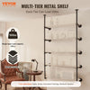 VEVOR Industrial Pipe Shelf, 5 Tier 2PCS, 9.84in Applicable Board Width Wall-Mount Floating Rustic Wood Shelves Bracket Bookshelf,Storage Holder for Kitchen Bedroom Bathroom, (Planks NOT Included)