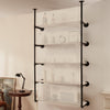 VEVOR Industrial Pipe Shelf, 5 Tier 2PCS, 9.84in Applicable Board Width Wall-Mount Floating Rustic Wood Shelves Bracket Bookshelf,Storage Holder for Kitchen Bedroom Bathroom, (Planks NOT Included)