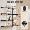 VEVOR Industrial Pipe Shelf, 4 Tier 3PCS, 11.8in Applicable Board Width Wall-Mount Floating Rustic Wood Shelves Bracket Bookshelf,Storage Holder for Kitchen Bedroom Bathroom, (Planks NOT Included)