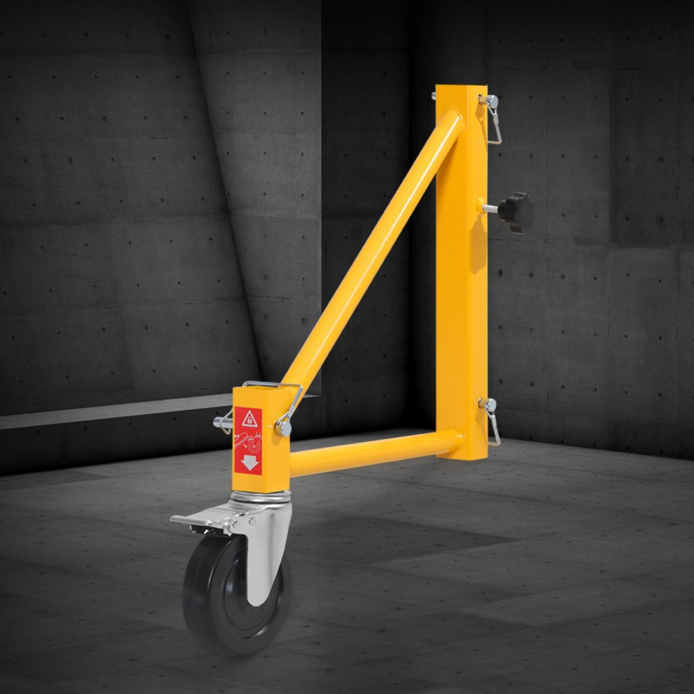VEVOR 4-Pack Scaffold Outriggers, 1000 lbs Total Load Capacity Baker-Style Scaffolding Accessory with Swivel Casters, Carbon Steel Scaffold Wheel System with Rust Proof Galvanized Surface, Yellow