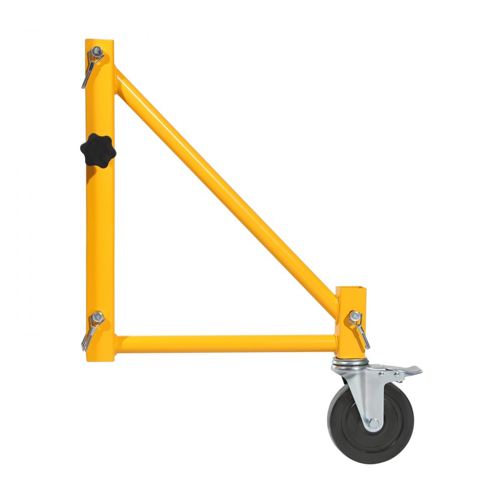 VEVOR 4-Pack Scaffold Outriggers, 1000 lbs Total Load Capacity Baker-Style Scaffolding Accessory with Swivel Casters, Carbon Steel Scaffold Wheel System with Rust Proof Galvanized Surface, Yellow