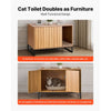 VEVOR Cat Litter Box Enclosure Furniture, 31.5 in Hidden Litter Box Cabinet with Scratch Pad & Storage, Waterproof Cat Washroom End Table Cat House, Fit Most of Litterbox, for Bedroom Living Room