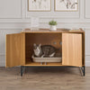 VEVOR Cat Litter Box Enclosure Furniture, 31.5 in Hidden Litter Box Cabinet with Scratch Pad & Storage, Waterproof Cat Washroom End Table Cat House, Fit Most of Litterbox, for Bedroom Living Room