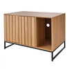 VEVOR Cat Litter Box Enclosure Furniture, 31.5 in Hidden Litter Box Cabinet with Scratch Pad & Storage, Waterproof Cat Washroom End Table Cat House, Fit Most of Litterbox, for Bedroom Living Room