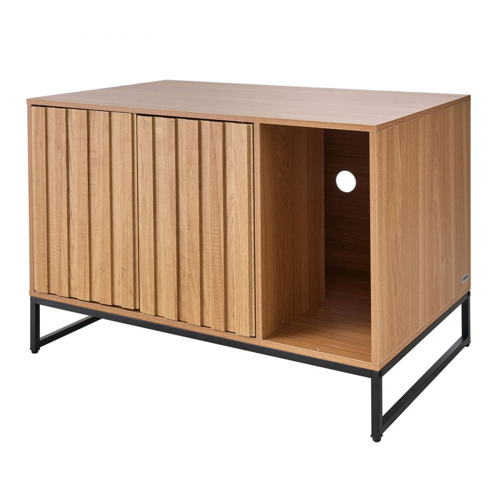 VEVOR Cat Litter Box Enclosure Furniture, 31.5 in Hidden Litter Box Cabinet with Scratch Pad & Storage, Waterproof Cat Washroom End Table Cat House, Fit Most of Litterbox, for Bedroom Living Room