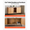 VEVOR Cat Litter Box Enclosure Furniture, 47.2 in Hidden Litter Box Cabinet with Scratch Pad & Storage, Waterproof Cat Washroom End Table Cat House, Fit Most of Litterbox, for Bedroom Living Room