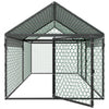 VEVOR Metal Chicken Coop for 4-6 Chickens, 3.3 x 6.6 x 3.3 ft, Small Chicken Cage with Waterproof Cover & Double Doors, Spire Roof Poultry Run Compatible with Wooden Coops, for Rabbit Hen Goose Duck