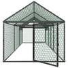 VEVOR Metal Chicken Coop for 6-8 Chickens, 3.3 x 9.8 x 3.3 ft, Small Chicken Cage with Waterproof Cover & 3 Doors, Spire Roof Poultry Run Compatible with Wooden Coops, for Rabbit Hen Goose Duck