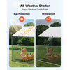 VEVOR Metal Chicken Coop, 6.56x6.56x6.56ft Large Walk-in Chicken Runs with Cover, Spire Roof Hen House Enclosure with Security Lock, Outdoor Duck Rabbit Cage Poultry Pen for Backyard, Farm, Yard