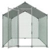 VEVOR Metal Chicken Coop, 6.56x6.56x6.56ft Large Walk-in Chicken Runs with Cover, Spire Roof Hen House Enclosure with Security Lock, Outdoor Duck Rabbit Cage Poultry Pen for Backyard, Farm, Yard