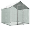 VEVOR Large Metal Chicken Coop 6.6x6.6x6.6 ft Walk-in Chicken Run House, Spire Roof Hen House Enclosure with Cover and Security Lock, Outdoor Duck Rabbit Cage Poultry Pen for Backyard, Farm, Yard