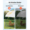 VEVOR Large Metal Chicken Coop, 9 x 25 x 6.6 ft, Walk-in Chicken Run House with Waterproof Cover & Sturdy Frame, Dome Roof Poultry Cage Duck Pen for Rabbit Hen Goose Duck Outdoor Backyard Farm Use