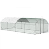 VEVOR Large Metal Chicken Coop, 9 x 25 x 6.6 ft, Walk-in Chicken Run House with Waterproof Cover & Sturdy Frame, Dome Roof Poultry Cage Duck Pen for Rabbit Hen Goose Duck Outdoor Backyard Farm Use