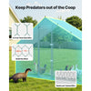 VEVOR Large Metal Chicken Coop,9.8 x 3.3 x 6.6 ft, Walk-in Chicken Run House with Waterproof Cover & Sturdy Frame, Spire Roof Poultry Cage Duck Pen for Rabbit Hen Goose Outdoor Backyard Farm Use