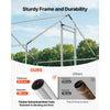 VEVOR Metal Chicken Coop, 9.8x6.5x6.5ft Large Walk-in Chicken Runs with Cover, Spire Roof Hen House Enclosure with Security Lock, Outdoor Duck Rabbit Cage Poultry Pen for Backyard, Farm, Yard