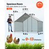 VEVOR Large Metal Chicken Coop, 9.8 x 6.6 x 6.6 ft, Walk-in Chicken Runs with Waterproof Cover, Spire Roof Hen House Enclosure with Lock, Outdoor Duck Rabbit Cage Poultry Pen for Backyard, Farm, Yard