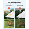 VEVOR Large Metal Chicken Coop, 9.8 x 6.6 x 6.6 ft, Walk-in Chicken Runs with Waterproof Cover, Spire Roof Hen House Enclosure with Lock, Outdoor Duck Rabbit Cage Poultry Pen for Backyard, Farm, Yard