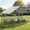 VEVOR Large Metal Chicken Coop, 9.8 x 6.6 x 6.6 ft, Walk-in Chicken Runs with Waterproof Cover, Spire Roof Hen House Enclosure with Lock, Outdoor Duck Rabbit Cage Poultry Pen for Backyard, Farm, Yard