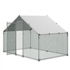VEVOR Large Metal Chicken Coop, 9.8 x 6.6 x 6.6 ft, Walk-in Chicken Runs with Waterproof Cover, Spire Roof Hen House Enclosure with Lock, Outdoor Duck Rabbit Cage Poultry Pen for Backyard, Farm, Yard
