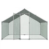 VEVOR Large Metal Chicken Coop, 9.8 x 6.6 x 6.6 ft, Walk-in Chicken Runs with Waterproof Cover, Spire Roof Hen House Enclosure with Lock, Outdoor Duck Rabbit Cage Poultry Pen for Backyard, Farm, Yard