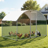 VEVOR Large Metal Chicken Coop 9.8x6.6x6.6 ft Walk-in Chicken Run House, Doom Roof Hen House Enclosure with Cover and Security Lock, Outdoor Duck Rabbit Cage Poultry Pen for Backyard, Farm, Yard Use