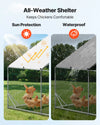 VEVOR Large Metal Chicken Coop,9.8 x 9.8 x 6.6 ft, Walk-in Chicken Run House with Waterproof Cover & Sturdy Frame, Spire Roof Poultry Cage Duck Pen for Rabbit Hen Goose Outdoor Backyard Farm Use
