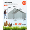 VEVOR Large Metal Chicken Coop, 9.8 x 9.8 x 6.6 ft, Walk-in Chicken Run House with Waterproof Cover & Sturdy Frame, Spire Roof Poultry Cage Duck Pen for Rabbit Hen Goose Outdoor Backyard Farm Use