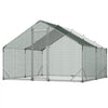 VEVOR Large Metal Chicken Coop, 9.8 x 9.8 x 6.6 ft, Walk-in Chicken Run House with Waterproof Cover & Sturdy Frame, Spire Roof Poultry Cage Duck Pen for Rabbit Hen Goose Outdoor Backyard Farm Use