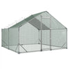 VEVOR Large Metal Chicken Coop, 9.8 x 9.8 x 6.6 ft, Walk-in Chicken Run House with Waterproof Cover & Sturdy Frame, Spire Roof Poultry Cage Duck Pen for Rabbit Hen Goose Outdoor Backyard Farm Use