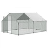 VEVOR Large Metal Chicken Coop, 9.8 x 13.1 x 6.6 ft, Walk-in Chicken Runs with Waterproof Cover, Spire Roof Hen House Enclosure with Lock, Outdoor Duck Rabbit Cage Poultry Pen for Backyard, Farm, Yard