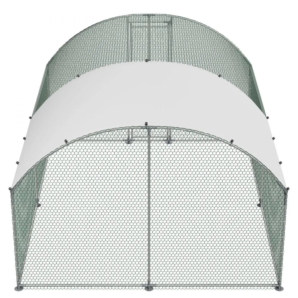 VEVOR Large Metal Chicken Coop 9.8x13x6.6 ft Walk-in Chicken Run House, Doom Roof Hen House Enclosure with Cover and Security Lock, Outdoor Duck Rabbit Cage Poultry Pen for Backyard, Farm, Yard Use