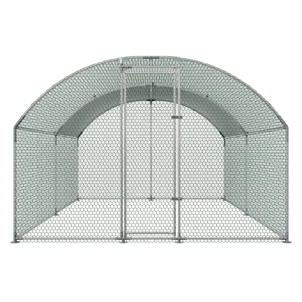 VEVOR Large Metal Chicken Coop 9.8x13x6.6 ft Walk-in Chicken Run House, Doom Roof Hen House Enclosure with Cover and Security Lock, Outdoor Duck Rabbit Cage Poultry Pen for Backyard, Farm, Yard Use