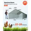 VEVOR Large Metal Chicken Coop, 9.8 x 26.2 x 6.6 ft, Walk-in Chicken Runs with Waterproof Cover, Spire Roof Hen House Enclosure with Lock, Outdoor Duck Rabbit Cage Poultry Pen for Backyard, Farm, Yard