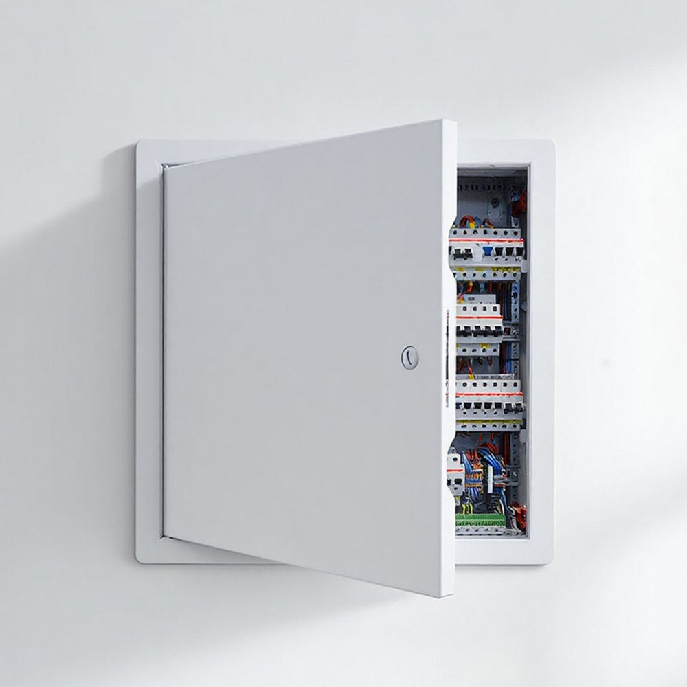 VEVOR Access Panel for Drywall, 13.3 x 13.3 in Galvanized Steel Access Door, Easy Install Hinged Service Panel with Screwdriver Latch, for Ceiling Plumbing Electrical, 12.4 x 12.4 in Cutout Size White