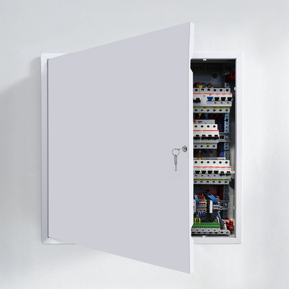 VEVOR Access Panel for Drywall, 25.2 x 25.2 in Galvanized Steel Access Door, Easy Install Hinged Service Panel with Key, for Ceiling Plumbing Electrical, 24.4 x 24.4 in Cutout Size, White