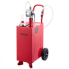 VEVOR 15 Gallon Fuel Gas Caddy, Carbon Steel, Portable Fuel Transfer Storage Tank with Manual Pump & Rolling Wheels, Gasoline Diesel Can Container, for Cars, Lawn Mowers, ATVs, Boats, Motorcycles, Red