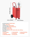 VEVOR 15 Gallon Fuel Gas Caddy, Carbon Steel, Portable Fuel Transfer Storage Tank with Manual Pump & Rolling Wheels, Gasoline Diesel Can Container, for Cars, Lawn Mowers, ATVs, Boats, Motorcycles, Red