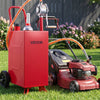 VEVOR 15 Gallon Fuel Gas Caddy, Carbon Steel, Portable Fuel Transfer Storage Tank with Manual Pump & Rolling Wheels, Gasoline Diesel Can Container, for Cars, Lawn Mowers, ATVs, Boats, Motorcycles, Red