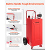 VEVOR 30 Gallon Fuel Gas Caddy, Carbon Steel, Portable Fuel Transfer Storage Tank with Electric Pump & 2 Wheels, Gasoline Diesel Can Container, for Cars, Lawn Mowers, ATVs, Boats, Motorcycles, Red