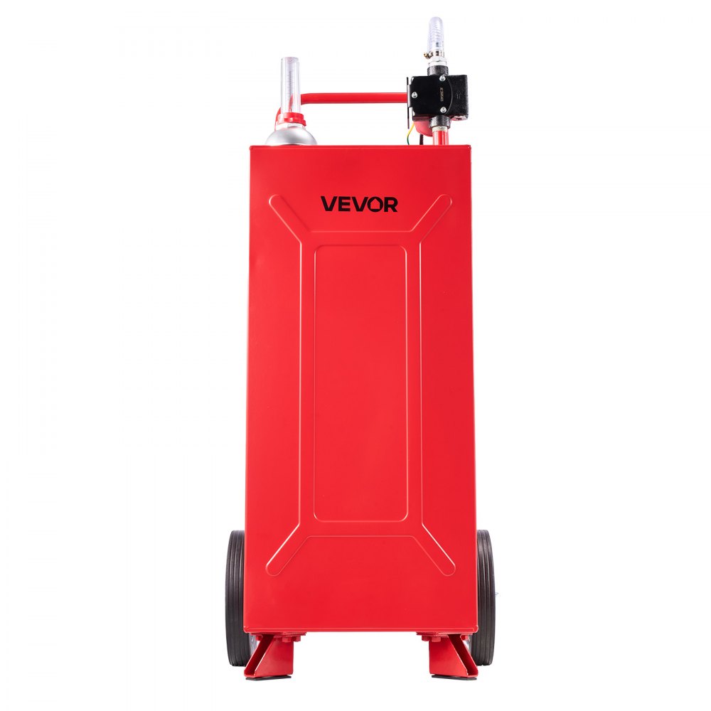 VEVOR 30 Gallon Fuel Gas Caddy, Carbon Steel, Portable Fuel Transfer Storage Tank with Electric Pump & 2 Wheels, Gasoline Diesel Can Container, for Cars, Lawn Mowers, ATVs, Boats, Motorcycles, Red