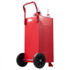 VEVOR 30 Gallon Fuel Gas Caddy, Carbon Steel, Portable Fuel Transfer Storage Tank with Electric Pump & 2 Wheels, Gasoline Diesel Can Container, for Cars, Lawn Mowers, ATVs, Boats, Motorcycles, Red