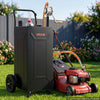 VEVOR 30 Gallon Fuel Gas Caddy, Carbon Steel, Portable Fuel Transfer Storage Tank with Manual Pump & 2 Wheels, Gasoline Diesel Can Container, for Cars, Lawn Mowers, ATVs, Boats, Motorcycles, Black