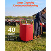 VEVOR 40 Gallon Fuel Gas Caddy, Carbon Steel, Portable Fuel Transfer Storage Tank with Manual Pump and 4 Wheels, Gasoline Diesel Can Container, for Cars, Lawn Mowers, ATVs, Boats, Motorcycles, Red