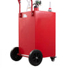 VEVOR 40 Gallon Fuel Gas Caddy, Carbon Steel, Portable Fuel Transfer Storage Tank with Manual Pump and 4 Wheels, Gasoline Diesel Can Container, for Cars, Lawn Mowers, ATVs, Boats, Motorcycles, Red