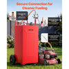 VEVOR 35 Gallon Fuel Gas Caddy, Carbon Steel, Portable Fuel Transfer Storage Tank with Manual Pump and 4 Wheels, Gasoline Diesel Can Container, for Cars, Lawn Mowers, ATVs, Boats, Motorcycles, Red