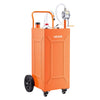 VEVOR 35 Gallon Fuel Gas Caddy, Carbon Steel, Portable Fuel Transfer Storage Tank with Manual Pump & 4 Wheels, Gasoline Diesel Can Container, for Cars, Lawn Mowers, ATVs, Boats, Motorcycles, Orange