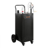 VEVOR 30 Gallon Fuel Gas Caddy, Carbon Steel, Portable Fuel Transfer Storage Tank with Manual Pump & 4 Wheels, Gasoline Diesel Can Container, for Cars, Lawn Mowers, ATVs, Boats, Motorcycles, Black